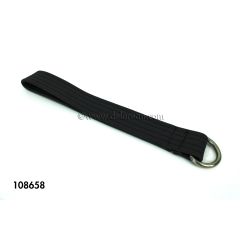 LEATHER DOOR PULL STRAP W/RING (BLACK)