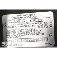 1981 DeLorean #03098-TX