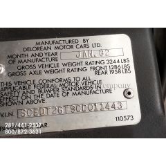 1982 DeLorean #11443