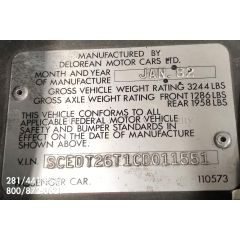 1982 DeLorean #11551-TX