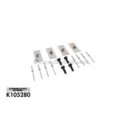 SUNVISOR RETAINER PLATES (STAINLESS) W/RIVETS AND SCREWS (CAR SET)