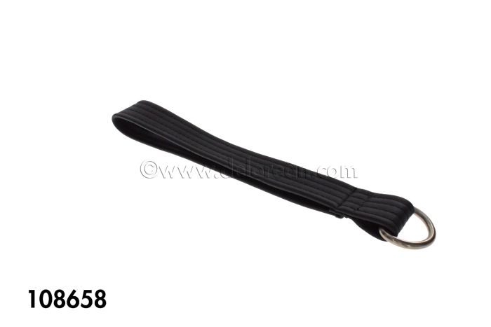 LEATHER DOOR PULL STRAP W/RING (BLACK) | Official Classic DeLorean